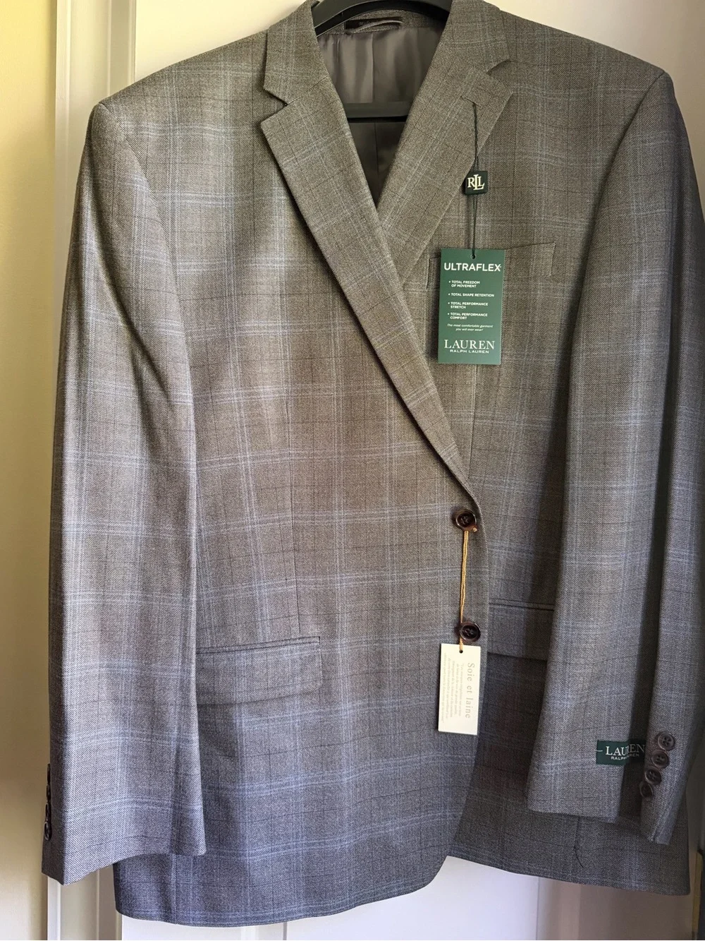 Ralph Lauren Gray Plaid Ultraflex Sport Coat